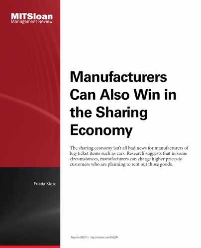 Manufacturers Can Also Win in the Sharing Economy 