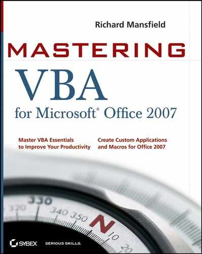 Mastering VBA for Microsoft Office 2007, 2nd Edition 