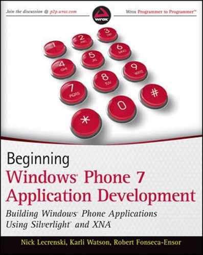 Cover image for Beginning Windows® Phone 7 Application Development: Building Windows® Phone Applications Using Silverlight® and XNA®