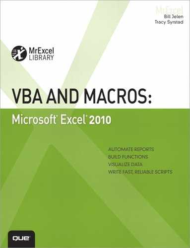 Cover image for VBA and Macros: Microsoft® Excel® 2010