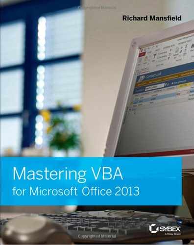 Mastering VBA for Microsoft Office 2013 by Richard Mansfield