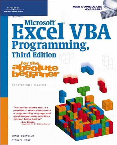 Microsoft® Excel® VBA Programming for the Absolute Beginner, Third Edition 