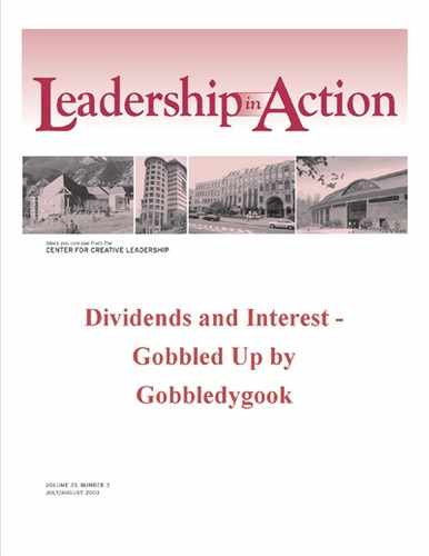 Cover image for Leadership in Action: Dividends and Interest - Gobbled Up by Gobbledygook