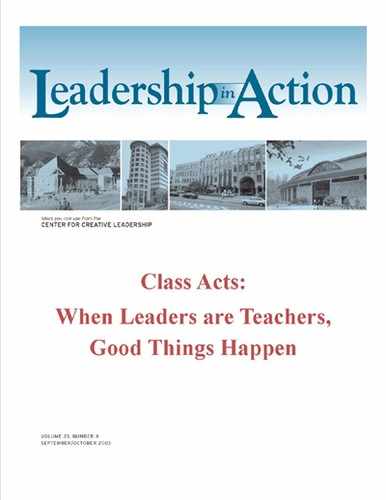 Cover image for Leadership in Action: Class Acts: When Leaders are Teachers, Good Things Happen