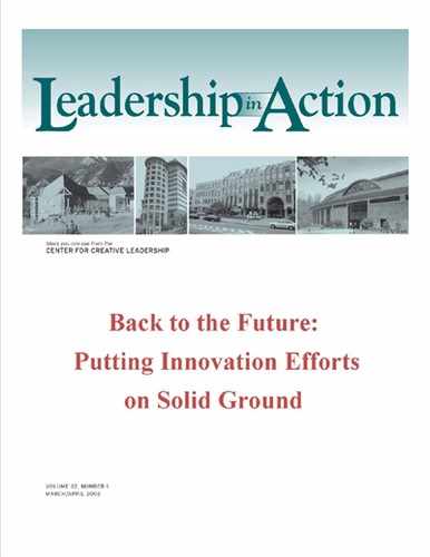 Cover image for Leadership in Action: Back to the Future: Putting Innovation Efforts on Solid Ground