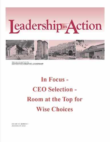 Leadership in Action - In Focus - CEO Selection - Room at the Top for Wise Choices 