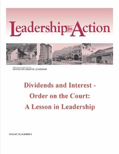 Leadership in Action: Dividends and Interest - Order on the Court: A Lesson in Leadership 