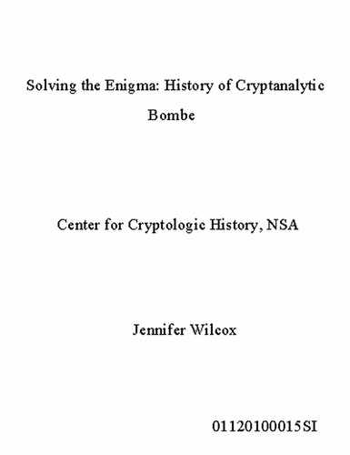 Solving the Enigma: History of Cryptanalytic Bombe 