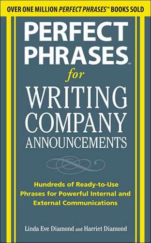 Cover image for Perfect Phrases for Writing Company Announcements: Hundreds of Ready-to-Use Phrases for Powerful Internal and External Communications
