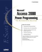 F. Scott Barker's Microsoft® Access 2000 Power Programming 