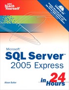 Sams Teach Yourself Microsoft SQL Server 2005 Express in 24 Hours 