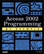 Access 2002 Programming by Example 