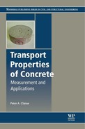 15. Applications using measured values of the transport properties of concrete – III: predicting the transport of liquids through concrete barriers for waste containment