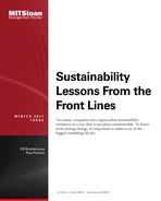 Sustainability Lessons From the Front Lines 