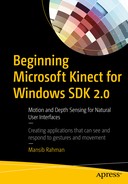 Cover image for Beginning Microsoft Kinect for Windows SDK 2.0: Motion and Depth Sensing for Natural User Interfaces