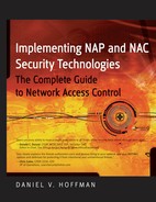 Cover image for Implementing NAP and NAC Security Technologies: The Complete Guide to Network Access Control