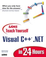 Sams Teach Yourself Visual C++® .NET in 24 Hours 