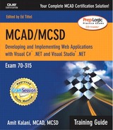 Cover image for MCAD/MCSD Training Guide (70-315): Developing and Implementing Web Applications with Visual C# and Visual Studio .NET