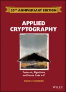 Cover image for Applied Cryptography: Protocols, Algorithms and Source Code in C, 20th Anniversary Edition