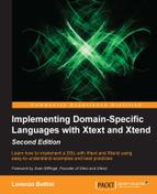Cover image for Implementing Domain-Specific Languages with Xtext and Xtend - Second Edition