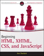 Cover image for Beginning HTML, XHTML, CSS, and JavaScript®
