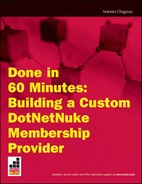 Done in 60 Minutes: Building a Custom DotNetNuke Membership Provider 